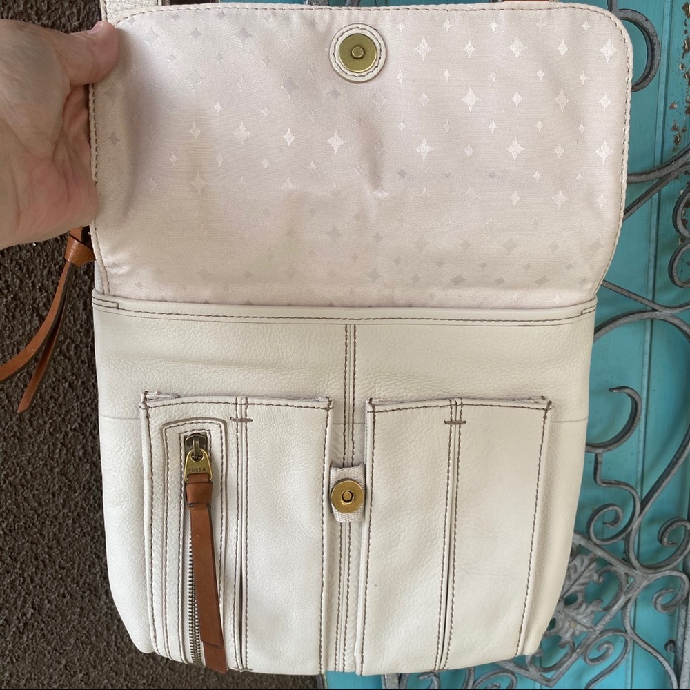 Fossil shoulder purse bag cream tan - Picture 3 of 11
